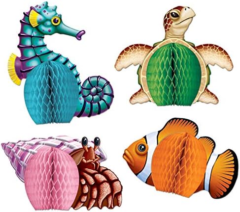 Sea Creatures Mini Centerpieces 5.5-Inch (4-Pcs)