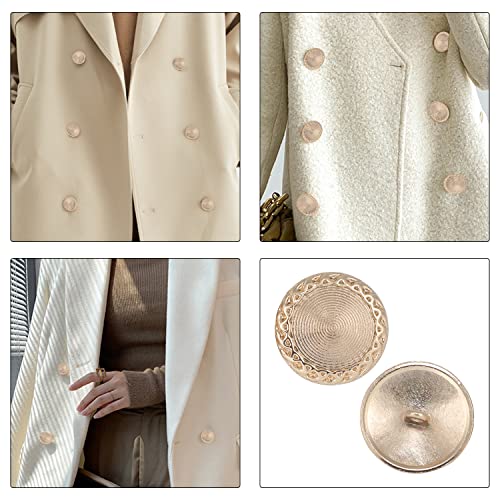 Hegebeck 30 Pcs Round Metal Blazer Buttons Set, 23Mm Gold Buttons For Sewing , Alloy Gold Blazer Buttons With Unique Design Gold Edge Vintage Sewing Buttons For Blazer Shirt Sweater Coat Crafting #TOP5