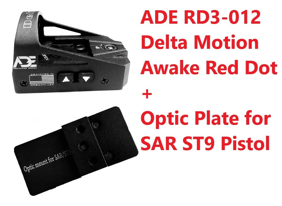 ADE RD3-012 Delta Top Battery Loading Motion Awake Red Dot + Optic Mount Plate Kit for SAR USA - ST9