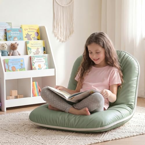 ZonLi Floor Chair for Adults, Adjustable Folding Meditation Chair with Back Support, Cozy Lazy Floor Sofa Chair for Reading Gaming Relaxing, Japandi Lounge Seat for Bedroom Dorm Living Room,Green by ZonLi - Image 4