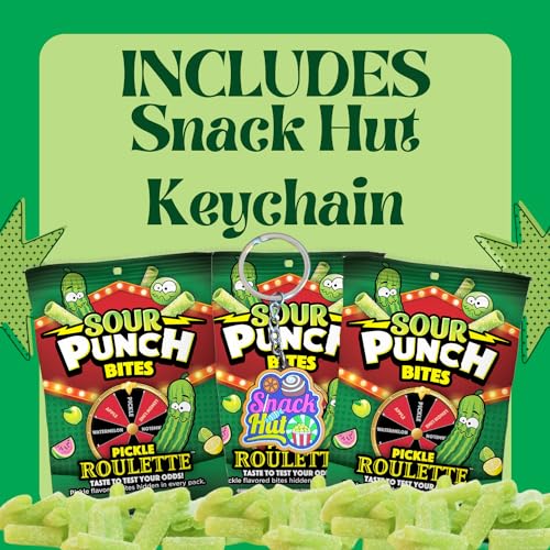 Sour Punch Bites Pickle Roulette - Candy Game with Assorted Flavors - 5 Ounces - Fun Stocking Stuffer for Adults - Great Gag Gift (Pack of 3)