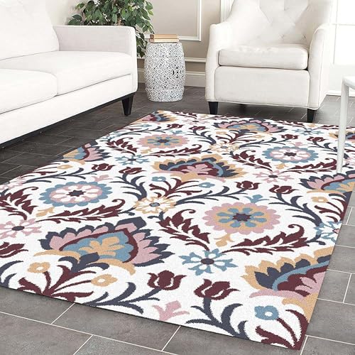 Image of 10x14 Ft Wool Area Carpet - Designer Hand-Tufted Rug for Large Bedrooms, Offices & Reception Areas