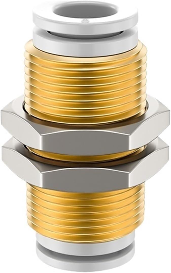 1pcs Pneumatic connector brass baffle through KQ2E elbow KQ2LE04-00/06-00/08-00/10-00/12-(KQ2LE 08-06)