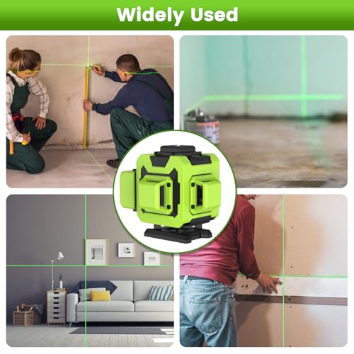 IMAYCC Laser Level 360 Self Leveling, 12 Lines Green Beam Laser Level, 3x360 3D Cross Line Lazer Level for Construction with Remote Control, Anti-fall Box, Multiple Stands, Rechargeable Batteries - Thumbnail 6