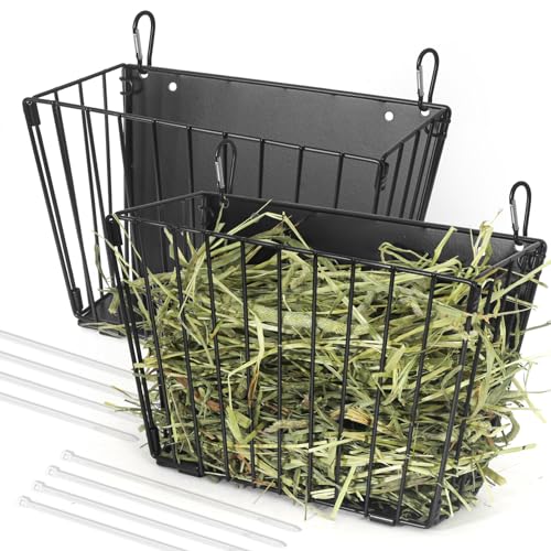 Rabbit Hay Feeder - Guinea Pig Hay Feeder - X-Large Metal Frame Bunny Hay Holder, 9.7x4.7x6.6 inch Guinea Pig Hay Holder for Bunny, Guinea Pigs, Chinchillas, Small Animals (2 Pack)