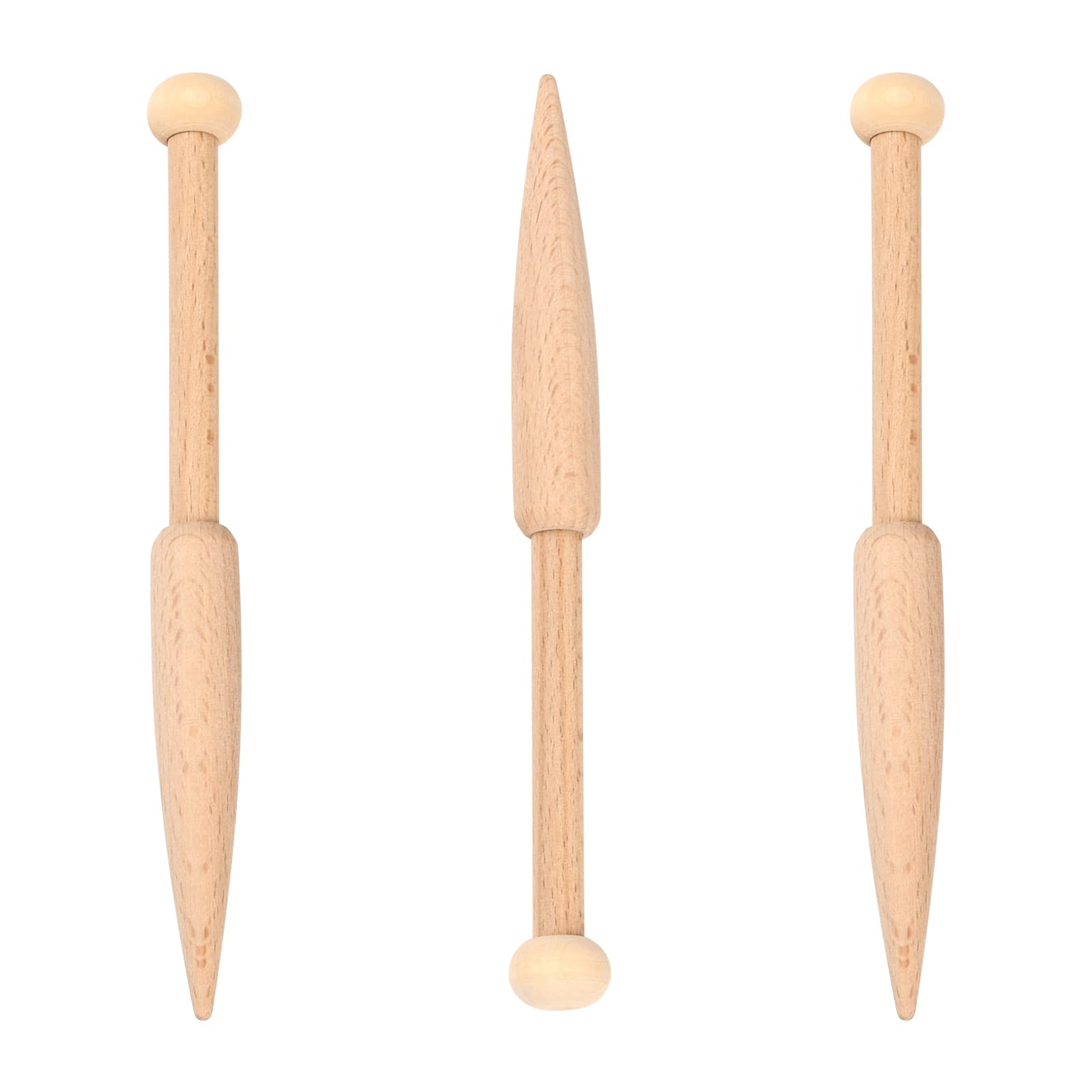 GORGECRAFT Wood Bobbin Stick Wooden Knitting Needles Single Head Weaving Loom Machines Tools Beech Shuttle Crochet Hook for DIY Wool Sweater Tapestry Rug Scarf Making Crafts Supplies