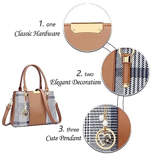 kkxiu 3 zippered compartments purses and handbags for women top handle satchel shoulder ladies bags