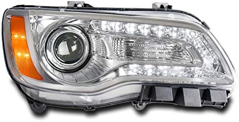 LED DRL Projector Headlight Headlamp Lamp Chrome Passenger Side For 2011-2014 Chrysler 300