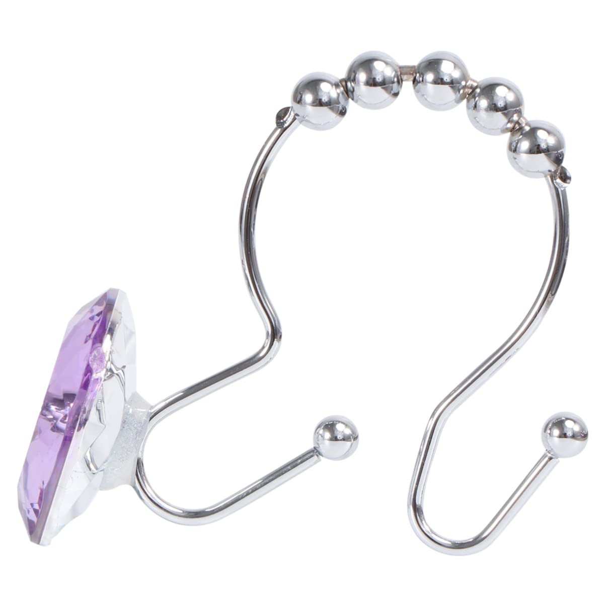 TOPBATHY 12pezzi Ganci per Doccia e Rivestimenti Ganci Doppi Scorrevoli in Acciaio Inossidabile per Anelli con Design Strass Decorativi