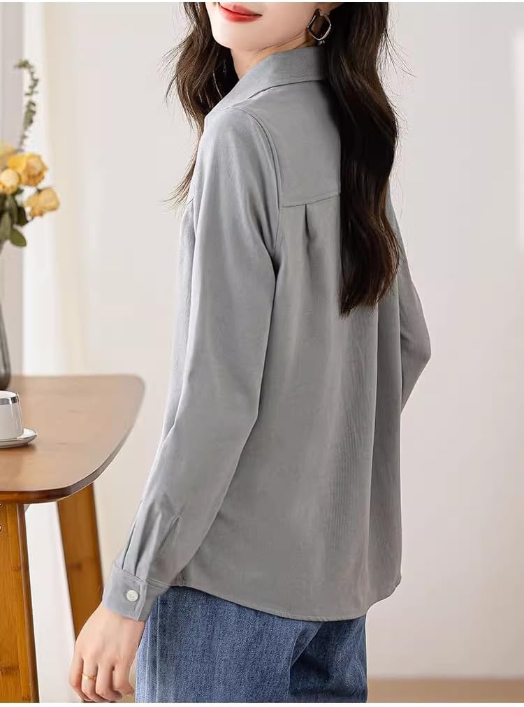 Layered Shirt for Women, Longsleeved Thickened Shirt, Style Corduroy top