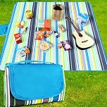 Dubydu Waterproof Picnic Blanket 200x150cm, Foldable Picnic Rug with Sandproof & Slip-Resistant PVC Backing, Washable Outdoor Beach & Camping Mat with Carry Handle for Garden, Park & Family Outings