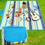 Dubydu Picknickdecke Wasserdicht 200x150 cm Extra Groß, Faltbare Picknickdecke mit Sanddichter Rutschfester PVC-Unterseite, Waschbare Stranddecke Campingdecke Outdoor Decke mit Tragegriff für Garten S