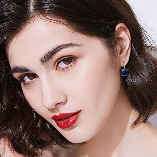 Blue Tourmaline Dangle Drop Earrings Gradient Color Baguette Cut Cz Earrings For Women Girls #TOP3