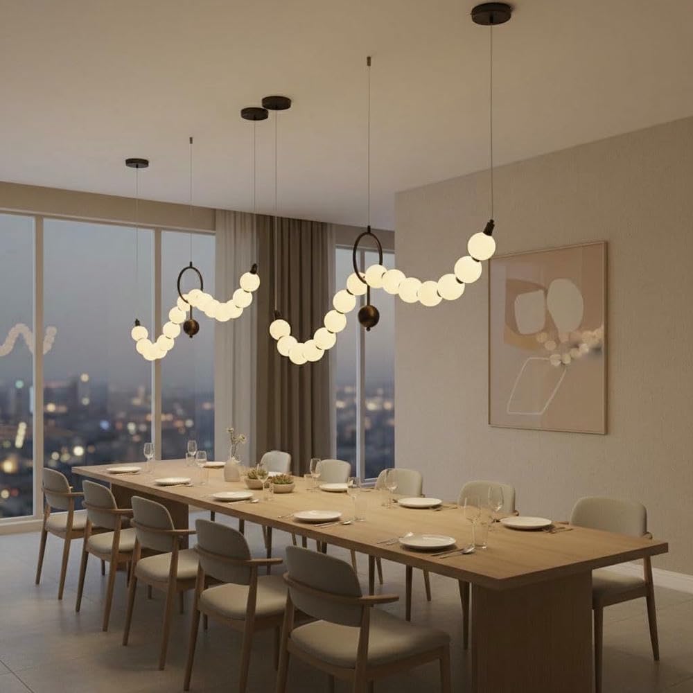 Pendant Lights Wavy Chandelier Sculptural Globe Pendant Modern Home Decor Indoor Outdoor Durable Energy Saving Easy Installation