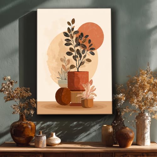Impression sur toile abstraite de feuilles LYBCEOUG pour décoration murale bohème