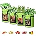 Produktbild Kartoffel Pflanzsack, atmungsaktiver Gartenpflanzbeutel aus Vliesstoff mit Griff und Beobachtungsfenster, verwendet für Kartoffeln, Tomaten, Süßkartoffeln und Blumen , 4er Set (10 Gallonen, Grün)