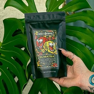 Bones Coffee Company NEW World Tour Sample Pack Box Set with Specialty Coffee Mug, 5 Assorted Single-Origin Low Acid Medium Roast Arabica Beans Flavored Coffee Gifts, 4 oz Pack of 5 Whole Bean