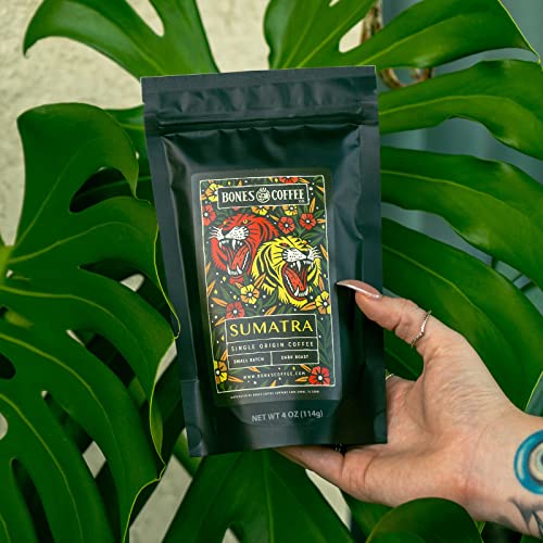 Bones Coffee Company New World Tour Sample Pack | Whole Coffee Beans Sampler Gift Box Set | 4 Oz Pack Of 5 Assorted Single-Origin Gourmet Coffee Gifts | Medium Roast Coffee Beverages (Whole Bean) #TOP5