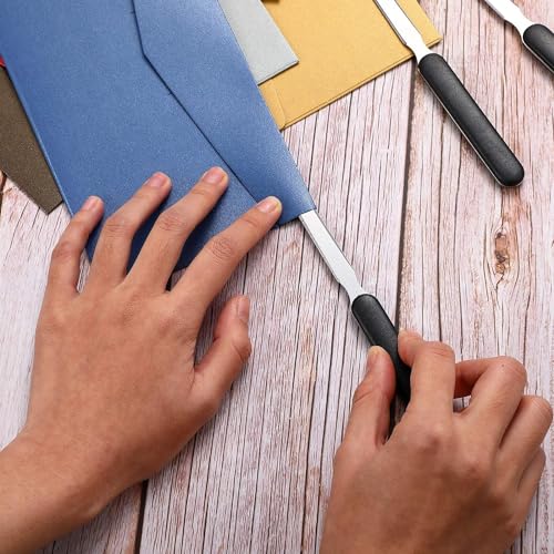 4 Stück Brieföffner, Edelstahl Hand Umschlag Slitter, Leichtes offenes Buchstabenmesser, Brieföffner für Büro Zuhause Schulbedarf