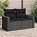 Festnight Divano Esterno 2 Posti, Divano da Giardino con Contenitore, Divanetto da Esterno, Salotto da Giardino, con Cuscini in Polyrattan Nero immagine