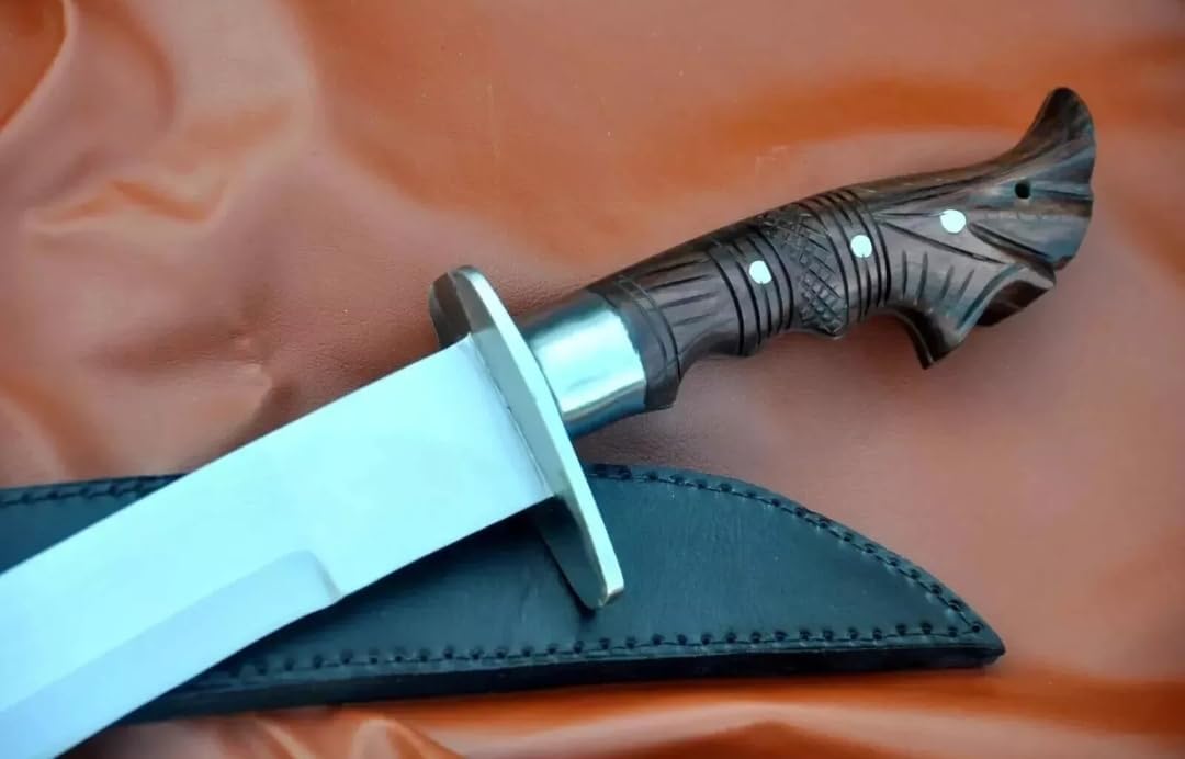 26 Inch Long Ginunting Sword Custom Handforged J2 Steel Hunting Sword Rosewood Grip with Leather Sheath Combat Machete by Empire Industry