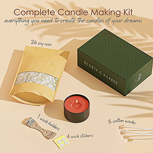 Image of Hearth & Harbor Organic Candle Wax, Pure Soy Wax for Candle Making, 2 lbs