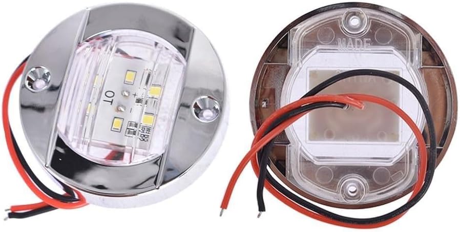 2X Round 3" Marine Boat Stern Transom Lights White 6 LED Courtesy Light 12V