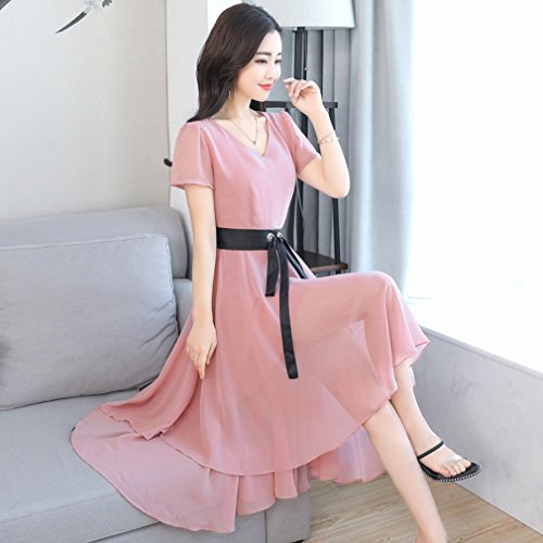 Robe en mousseline de soie coupe asymétrique et fluide pour femme