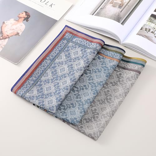 HOULIFE Hankerchieves Men, Cotton Men’s Handkerchiefs, Soft Cotton Hankies (Mixed-3 PCS)