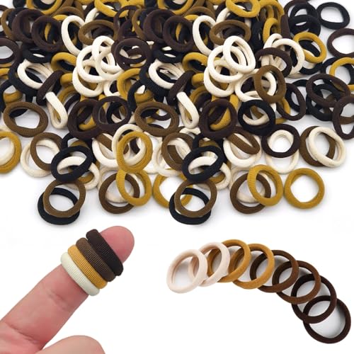 100 Pcs Mini Hair Bands for Toddlers Soft Cotton Elastic Hair Ties for Girls Small Seamless Baby Bobbles