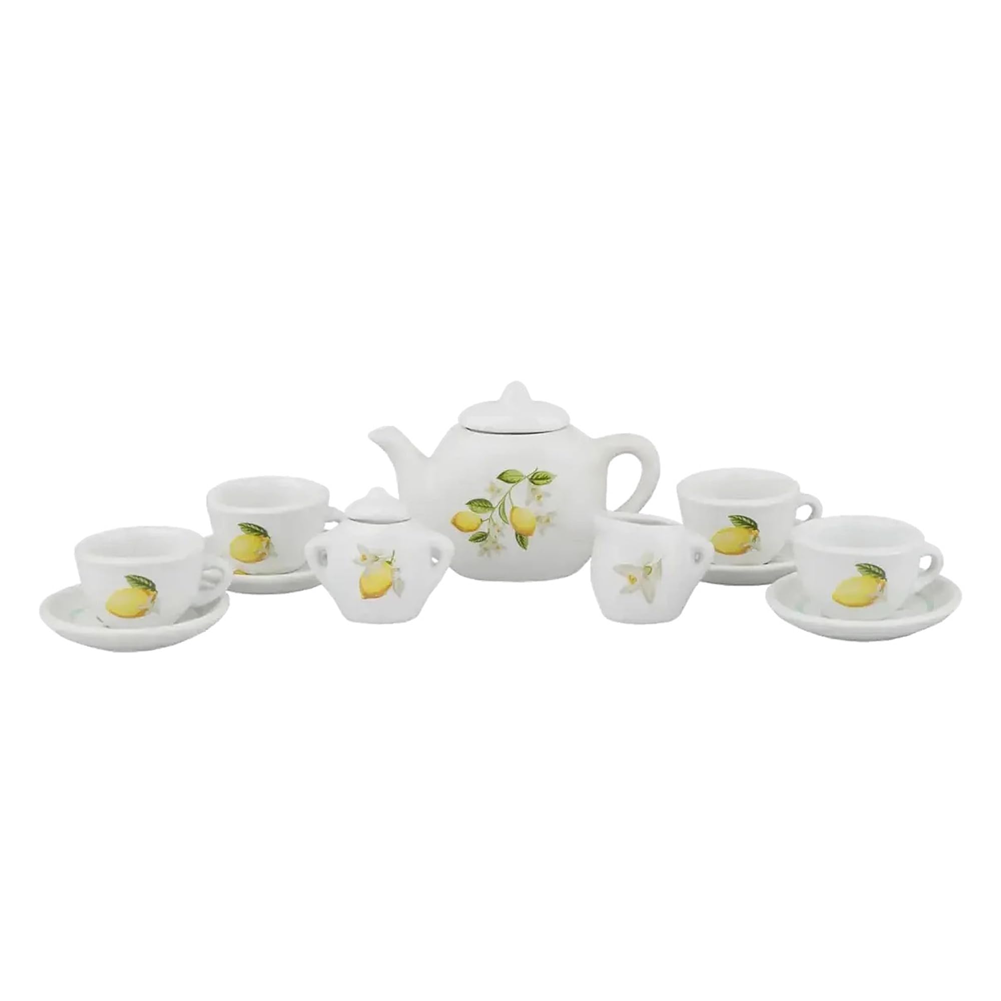 Barbo Toys 12 Piece Porcelain Tea Set Lemon Design, Yellow, enfant - Image 4