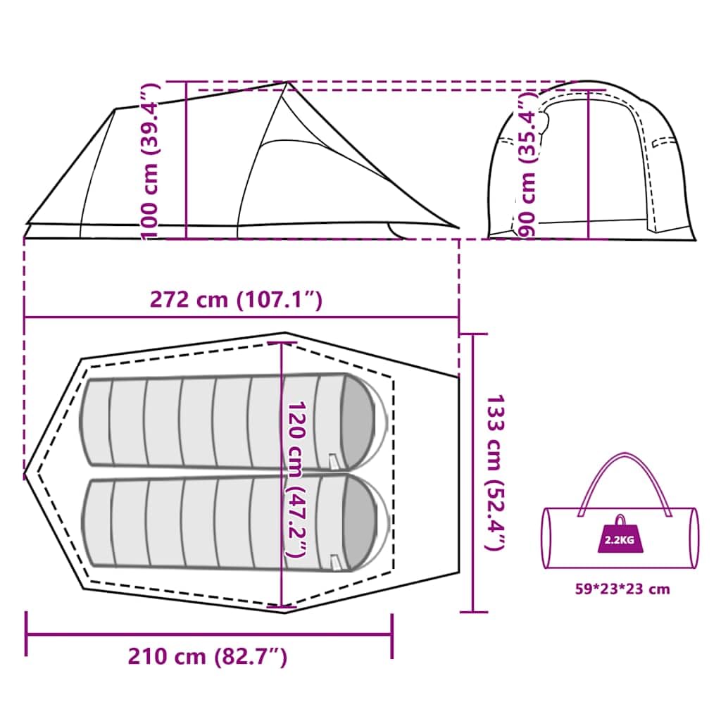Mangloder Tunnelzelt Personen Grün Wasserdicht Campingzelt mit abnehmbarem Überzelt, leichtes und kompaktes Trekkingzelt für Outdoor, Wandern, Festival, Garten, Strand, Angeln und Reisen