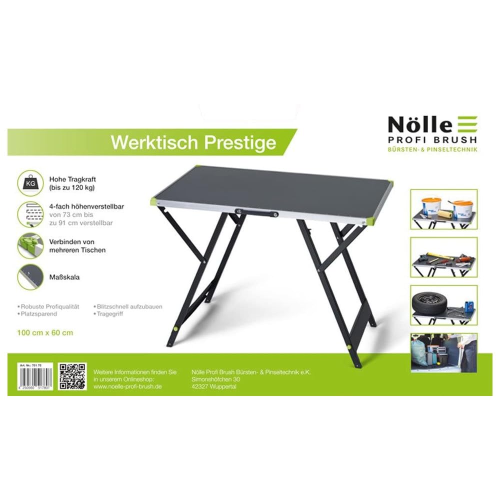 NÖLLE PROFI BRUSH 70170 Werktisch Prestige, 4-fach höhenverstellbar