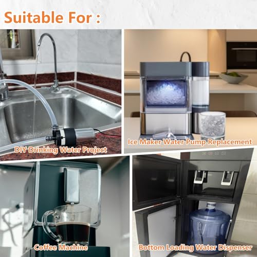 Image of DC12V Micro Water Pump 0.8LPM, Compatible With GE Profile Opal 2.0 Countertop Nugget Ice Maker, Replacement Pump For Ice Maker, Coffee Maker, Water Dispenser