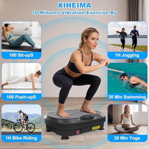 Plataforma vibratoria para ejercicio, equipo de fitness para todo el cuerpo, tabla de balanceo para gimnasio deportivo, quema grasa y drenaje linfático, para mujeres y hombres miniatura 2