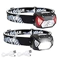 LE 320014-2 Rechargeable Headlamp - IPX4 Waterproof Headlight Flashlights with 6 Modes, Camping & Hiking Essentials, 2 Pack