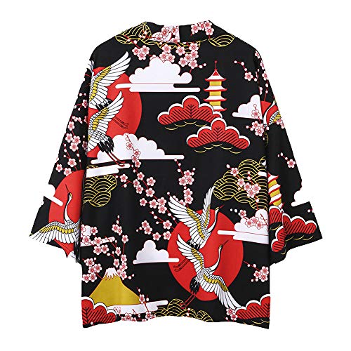 Daoba Kimono Japonais pour été - Costume Traditionnel - Protection Solaire - Style Antique - Peignoir de Nuit - pour Homme et Femme Cover