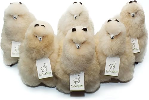 Miniatura 2 de Juguete de piel de alpaca para bebé, figura de alpaca, animal de peluche suave y abrazable, juguete de lana de alpaca natural (12 pulgadas, beige)