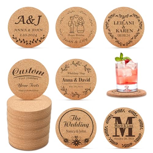 Sottobicchieri in sughero personalizzati sfusi bomboniere per ospiti incisi sottobicchieri personalizzati per bevande antiscivolo resistenti al calore articoli promozionali aziendali (design 5)