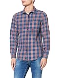 100% algodón United Colors of Benetton Camicia 565N5QN78 Camisa, Tartan BLU E Rosso 902, L para Hombre