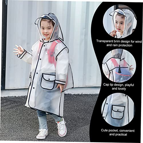 USHOBE Capa De Chuva Transparente De Uma Peça Capa De Chuva Para Meninos Poncho Capa De Chuva Para C