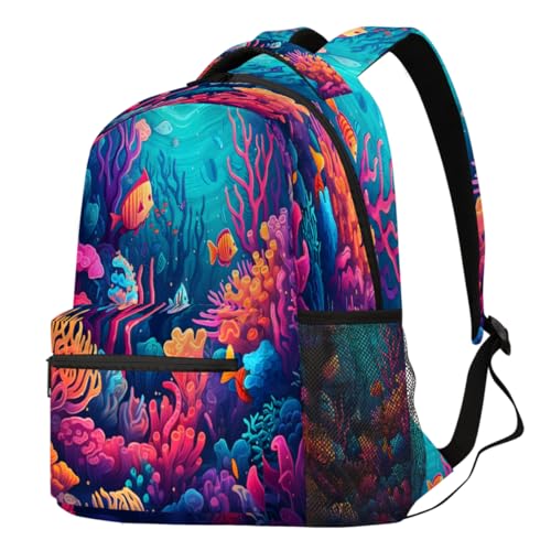 Sac à dos pour ordinateur portable monde sous-marin homme et femme