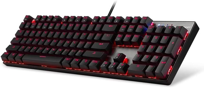 Second Hand Wired Mechanical Keyboard 104 Keys RGB Blue Switch LED Backlit Anti-Ghosting Gaming Keyboard Premium,for Windows PC/MAC Games