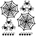 Halloween Garage Door Decorations 2 Pcs Large Spider Webs and 6 Pcs Black Spiders Scary Prank Props with Adhesive Tape for Outdoor Garage Door Archway Car Party Wall Window Decor