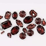 Sew on Rhinestones with Claws, Burgundy Rhinestone Mixed Shapes Glass Rhinestones for Crafts, Costume, Shoes, Jewelry Making, Rings, Bracelets, Earrings, Necklaces, Belt(20 pcs)