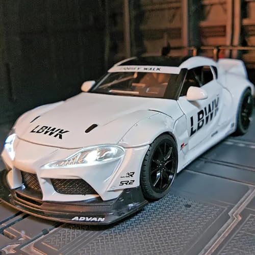 Image of Supra Toy Car 1:24 Toyto Supra Sport Diecast Metal Toy Car for Kids Light Sound Pullback Openable Door