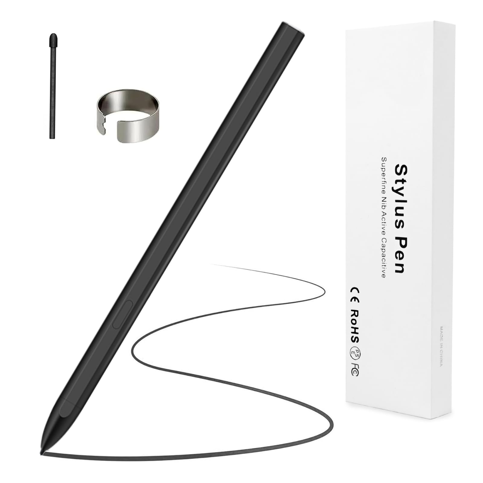 Kyayili EMR Stylus Pen, Magnetic with Eraser, Compatible with Remarkable, Remarkable 2,Samsung, Surface pro1/2, Boox, Kindle, 4096 Pressure Sensitivity, Palm Rejection, Natural Tilt, No Charging