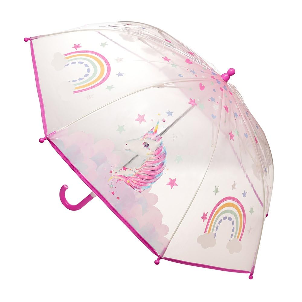 KAV Kids Striped Dome Umbrella – Lightweight, Auto-Open, Windproof & Waterproof Parasol for Boys & Girls – Durable, Stylish, Easy to Carry & Perfect for School, Travel, and Outdoor