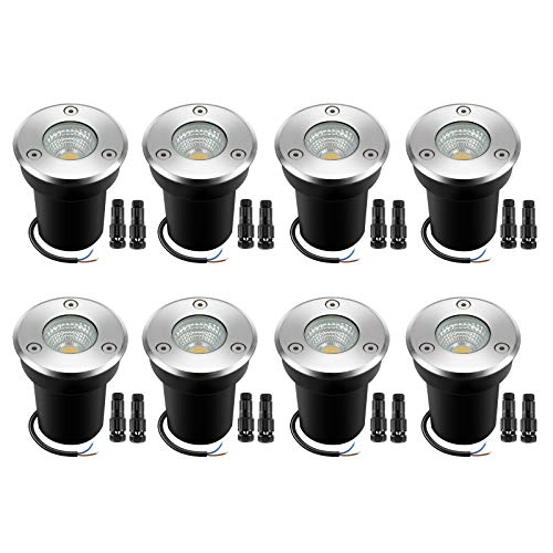 New Product Landscape Lighting LED Well Lights with Connectors 6W Ground Lights IP67 Waterproof Warm White 12V-24V Low Voltage for Driveway, Deck, Step, Garden Outdoor Lighting(8Pack with Connectors) New Product Landscape Lighting LED Well Lights with Connectors 6W Ground Lights IP67 Waterproof Warm White 12V-24V Low Voltage for Driveway, Deck, Step, Garden Outdoor Lighting(8Pack with Connectors)