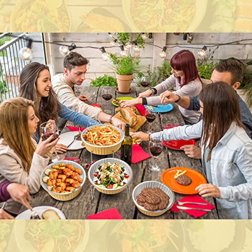 6 Set Disposable Chafing Dishes Buffet Set Chafer Wire Racks Stand Kit Dish Serving Trays Food Warmer Catering Supplies Include Chafer Pans Serving With Utensils And Buffet Stand For Party #TOP4